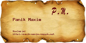 Panik Maxim névjegykártya